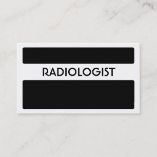 Schwarz-weiße Visitenkarten von Radiologen Visitenkarte