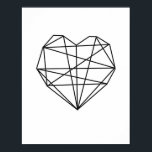 Schwarz-weiße Wand-Decke für die geometrische Herz Poster<br><div class="desc">Geometrische Art Wand Dekoration Herz Form Schwarz & Weiß</div>