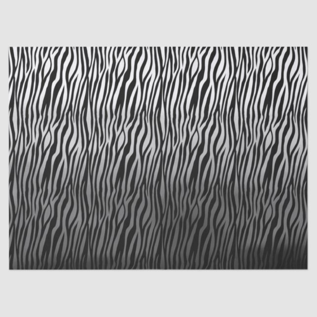 Schwarz-weiße Wasserfarbe Ombre Zebra Print Seidenpapier (Vorderseite)