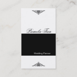 Schwarz-weiße Wedding Planer Geschäfts-Karte BW  Visitenkarte