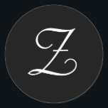 Schwarz-weiße Wedding Z Monogram Stickers<br><div class="desc">Diese Aufkleber sind mit einem eleganten,  kursiven Z-Monogramm versehen. Ideal für Gastgeschenke Hochzeiten,  etc.</div>