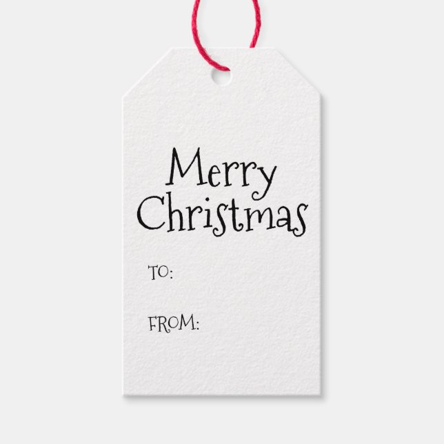 Schwarz-weiße Weihnachten von niedlich Geschenkanhänger (Vorderseite)