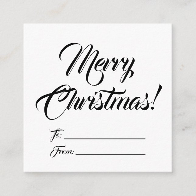 Schwarz-weiße Weihnachtszeit von leerer Schrift Begleitkarte (Vorderseite)
