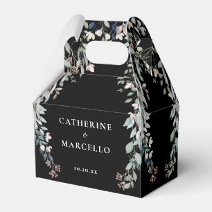 Schwarz-Weiße Wildblumen Florale Hochzeit Geschenkschachtel