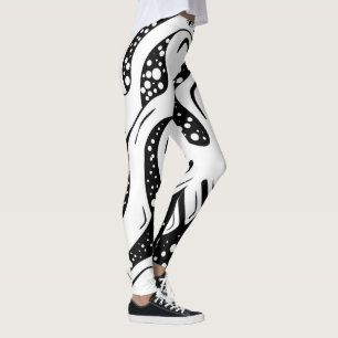 schwarz-weiße Wirbel Leggings