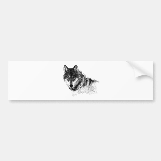 Schwarz-weiße Wolf-Augen Autoaufkleber (Vorne)