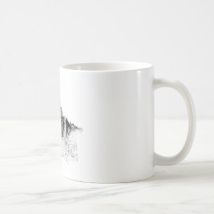 Schwarz-weiße Wolf-Augen Kaffeetasse