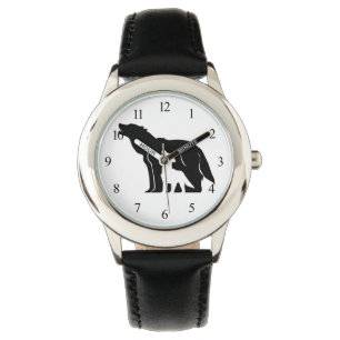 Schwarz-Weiße Wölfe Armbanduhr