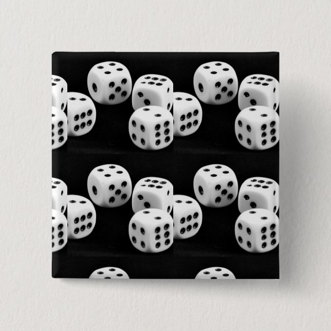 Schwarz-Weiße Würfel Button (Vorderseite)