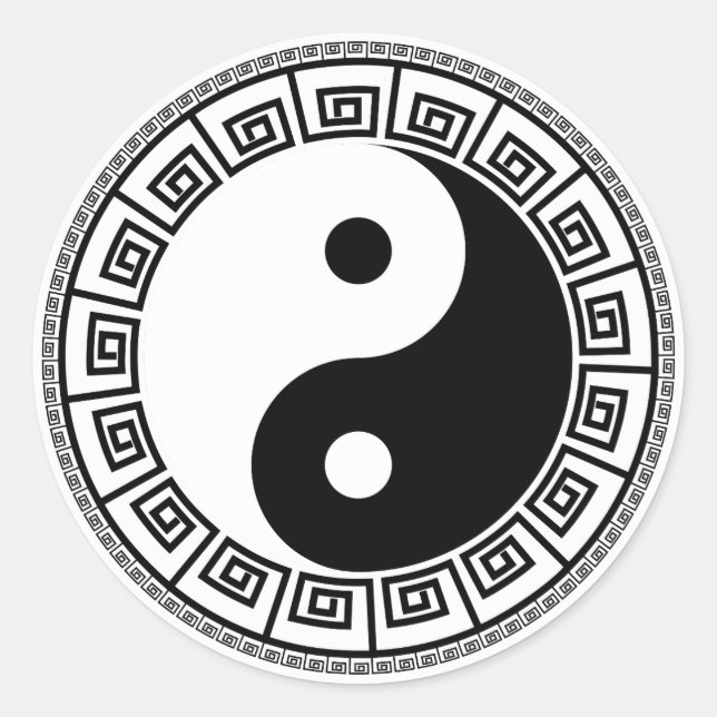 Schwarz-weiße Yin-Yang-Aufkleber Runder Aufkleber (Vorderseite)