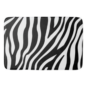 Schwarz-weiße Zebra Print Badematte