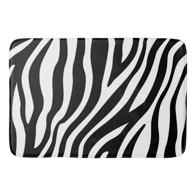 Schwarz-weiße Zebra Print Badematte (Vorderseite)