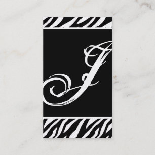 Schwarz-weiße Zebra Print Patternskarte Visitenkarte