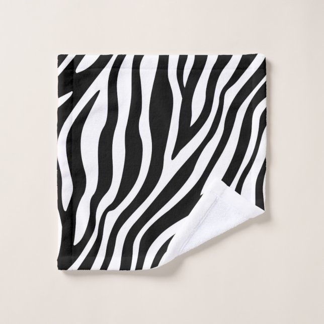 Schwarz-weiße Zebra Print Waschlappen (Waschlappen)