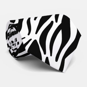 Schwarz-weiße Zebra Streifen Elegante Muster Cool Krawatte