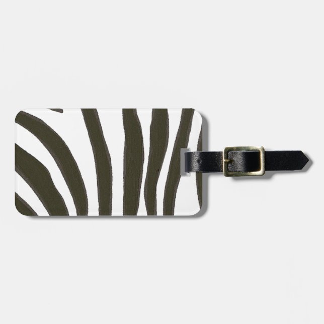 Schwarz-weiße Zebra Streifen Personalisierter Gepä Gepäckanhänger (Vorderseite horizontal)