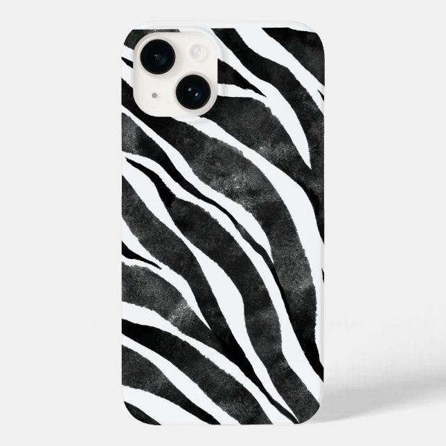 Schwarz-weiße Zebra-Tierausdruck Case-Mate iPhone 14 Hülle (Rückseite)
