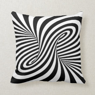 Schwarz-weiße ZEBRA-WIRBEL-PATTER OPTISCHER ILLUSI Kissen