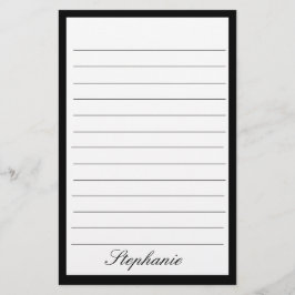 Schwarz-weiße Zeilenumbrüche Monogrammnamen benutz Briefpapier
