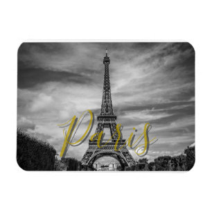 Schwarz-weißen Eiffelturm Paris Frankreich Magnet