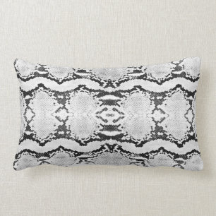Schwarz-weißer Acid Wash Boa Constrictor Snakeski Lendenkissen
