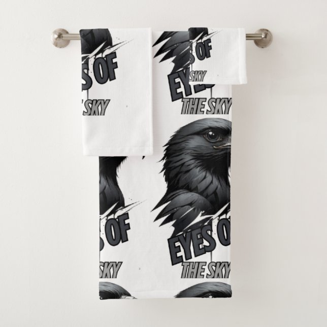 Schwarz-weißer Adlerink Stroke Badhandtuch Set (Insitu)