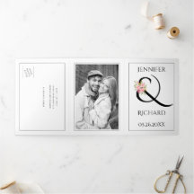 Schwarz-weißer Ampersand mit rosa Rosenhochzeit
