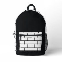 Schwarz-weißer Backpack mit Backsteinmuster im urb