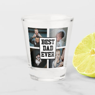 Schwarz-weißer bester Vater je benutzerdefiniertes Schnapsglas