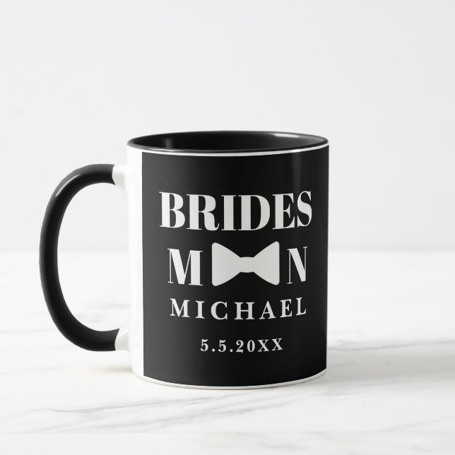 Schwarz-weißer Bogen-Hochzeitsschick Tasse (Links)