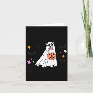Schwarz-weißer Border Collie Boo Hund Halloween Karte