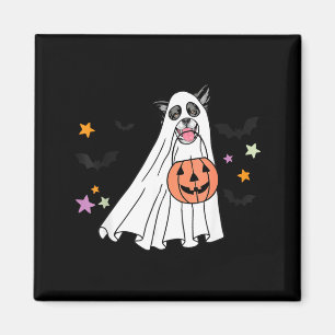 Schwarz-weißer Border Collie Boo Hund Halloween Magnet