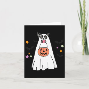 Schwarz-weißer Border Collie-Hund Boo Halloween Karte