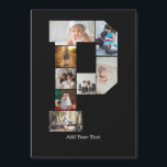 Schwarz-weißer Buchstabe P Foto-Collage Magnetkarte<br><div class="desc">Diese Monogramm-Foto-Collage ist ein personalisiertes Design,  das ein auffälliges Monogramm (Initialen oder ein Buchstabe) mit einer Sammlung von Fotos kombiniert,  die künstlerisch darin oder darum herum angeordnet sind. Es ist eine stilvolle Möglichkeit,  Erinnerungen zu präsentieren und gleichzeitig eine einzigartige,  elegante Note für Dekorationen oder Geschenke hinzuzufügen.</div>
