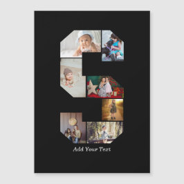 Schwarz-weißer Buchstabe S Foto-Collage Magnetkarte