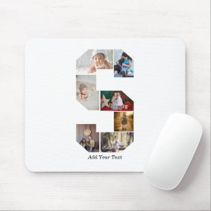 Schwarz-weißer Buchstabe S Foto-Collage Mousepad