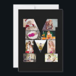 Schwarz-weißer Buchstaben-M-Fotocollage Karte<br><div class="desc">Diese monogrammierte Fotocollage ist ein personalisiertes Design,  das ein prägnantes Monogramm (Initialen oder einen Buchstaben) mit einer Sammlung von Fotos kombiniert,  die künstlerisch darin oder darum herum angeordnet sind. Es ist eine stilvolle Möglichkeit,  Erinnerungen zu präsentieren und gleichzeitig eine einzigartige,  elegante Note in die Dekoration oder Geschenke zu bringen.</div>