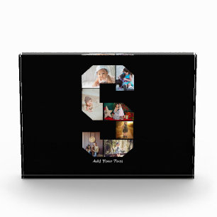 Schwarz-weißer Buchstaben-S-Foto-Collage Fotoblock
