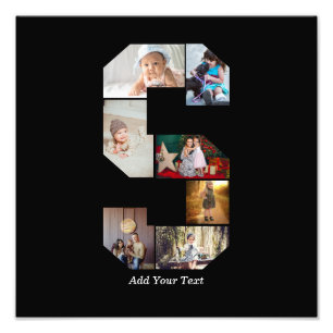 Schwarz-weißer Buchstaben-S-Foto-Collage Fotodruck
