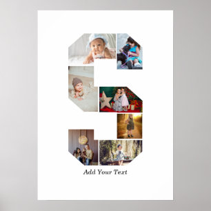 Schwarz-weißer Buchstaben-S-Foto-Collage Poster