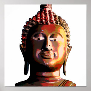 Schwarz-weißer Buddha-Plakat Poster