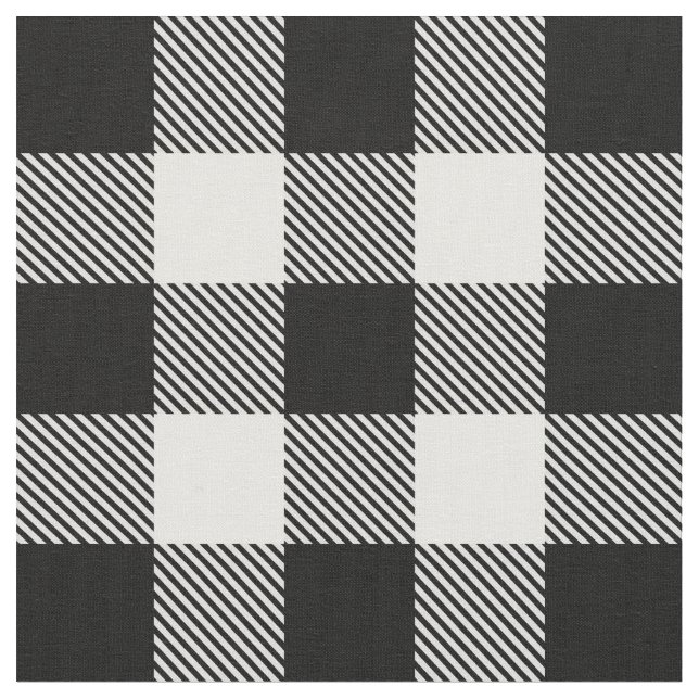 Schwarz-weißer Büffel kariert mit Twill Stoff (Nahaufnahme)