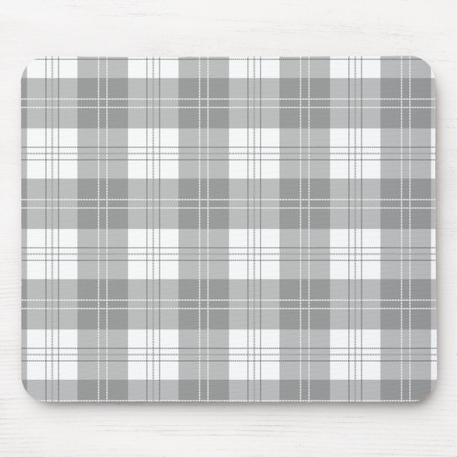 Schwarz-weißer Büffel-Karo Mousepad (Vorne)