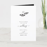 Schwarz-weißer Butterfly-Hochzeitssatz