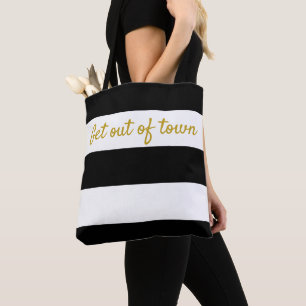 Schwarz-weißer Cabana-Streifen Tasche