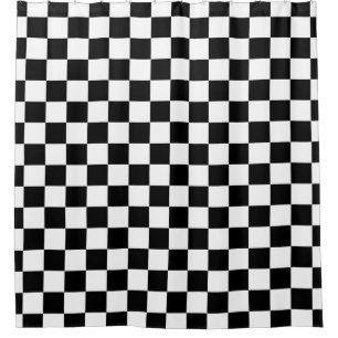 Schwarz-weißer Checked Checked Checked Karo Duschvorhang
