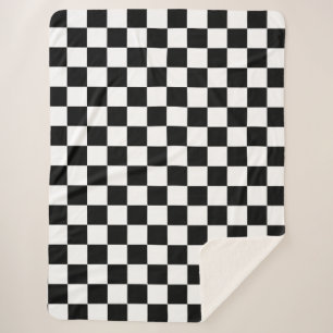 Schwarz-weißer Checked Checked Checked Karo Sherpadecke