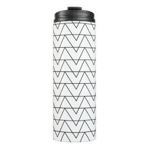 Schwarz-weißer Chevron-Streifen  Thermosbecher