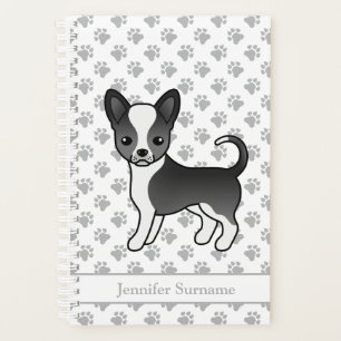 Schwarz-weißer Chihuahua-Hund mit glattem Fell & T Planer