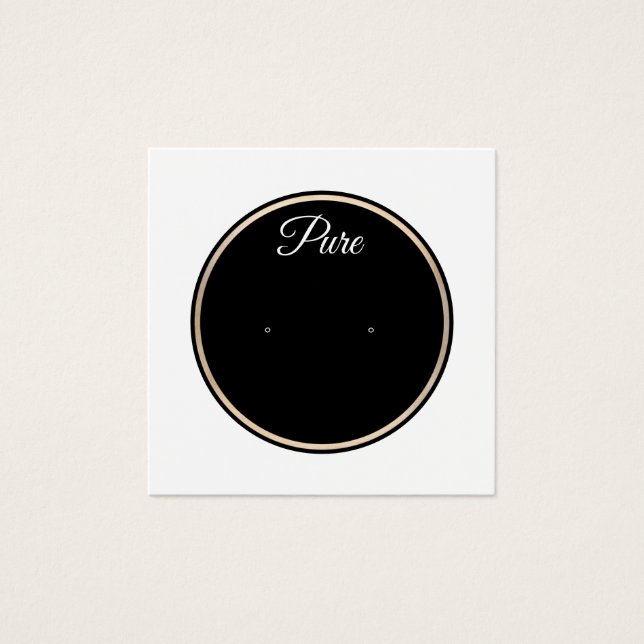 Schwarz-weißer Circle Stud Earring Display Holder (Vorderseite)